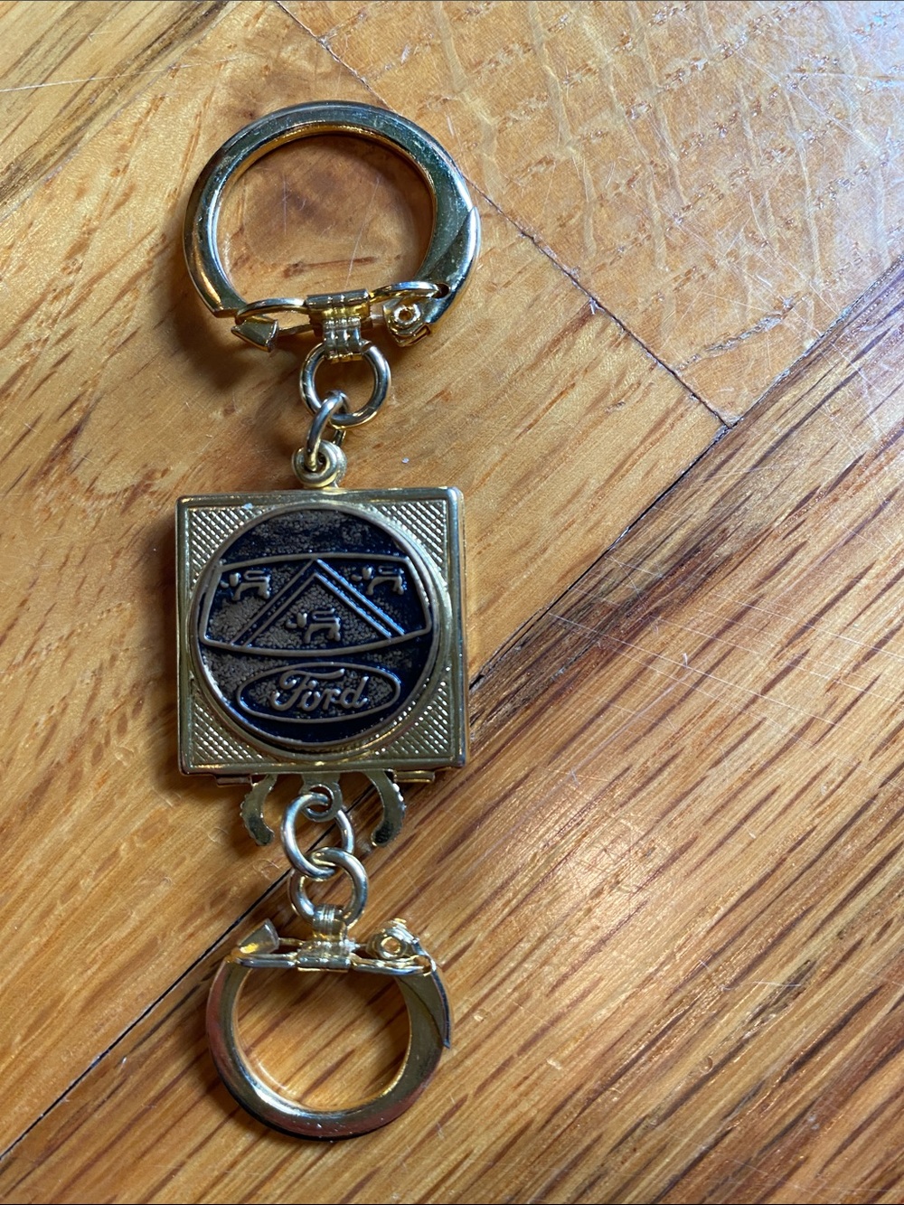 Ford Gold Square Emblem Keychain